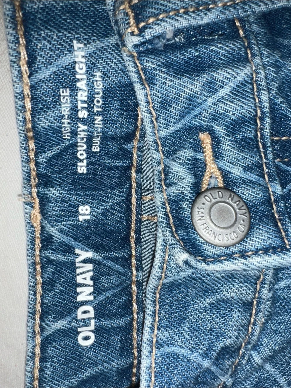 🩵Old Navy High-Waisted Slouchy Straight Non-Stretch Jeans for Girls